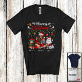 MacnyStore - Personalized Merry Christmas; Amazing X-mas Lights Custom Name Girl And Cat Owner; Family T-Shirt