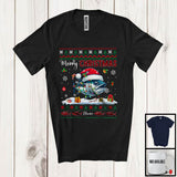 MacnyStore - Personalized Merry Christmas; Amazing X-mas Red Plaid Santa Tuna; Custom Name Sea Animal T-Shirt