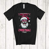 MacnyStore - Personalized Merry Christmas; Fantastic Custom Name Man Pink Santa Glasses; African Family T-Shirt