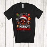 MacnyStore - Personalized Merry Christmas; Lovely Custom Name Afro Boy Sunglasses Face; Black African T-Shirt