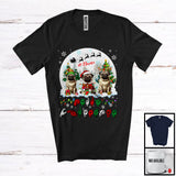 MacnyStore - Personalized Merry Christmas; Lovely Custom Name Pugs; ASL Sign Language Moon T-Shirt