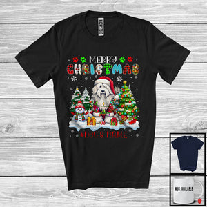 MacnyStore - Personalized Merry Christmas; Lovely Custom Name Santa Bearded Collie; Plaid X-mas T-Shirt