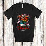 MacnyStore - Personalized Merry Christmas; Lovely Custom Name Santa Squirrel Riding Sun Conure Bird Reindeer T-Shirt