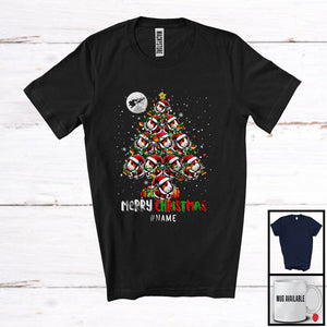 MacnyStore - Personalized Merry Christmas; Wonderful X-mas Tree Lights Santa Guinea Pig; Custom Name Family T-Shirt