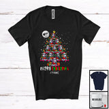 MacnyStore - Personalized Merry Christmas; Wonderful X-mas Tree Lights Santa Unicorn; Custom Name Family T-Shirt