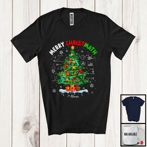 MacnyStore - Personalized Merry Christmath; Fantastic Christmas Tree Math; Custom Name Students Teacher T-Shirt