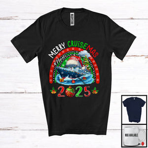 MacnyStore - Personalized Merry Cruisemas 2025; Awesome Christmas Custom Name Cruise Ship; Rainbow T-Shirt