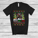 MacnyStore - Personalized Merry Dirtmas; Amusing Christmas Sweater Custom Name Santa Riding Dirt Bike; Biker T-Shirt