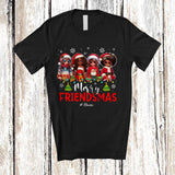 MacnyStore - Personalized Merry Friendsmas; Amusing Christmas Custom Name Santa African Girl; Family T-Shirt