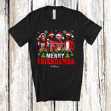 MacnyStore - Personalized Merry Friendsmas; Amusing Christmas Custom Name Santa African Men; Family T-Shirt