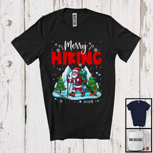 MacnyStore - Personalized Merry Hiking; Fantastic Christmas Custom Name Santa Go Hiking; Winter Outside T-Shirt