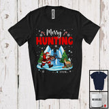 MacnyStore - Personalized Merry Hunting; Fantastic Christmas Custom Name Santa Go Hunting; Winter Outside T-Shirt