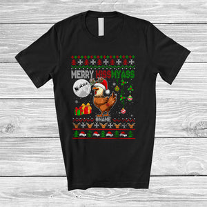 MacnyStore - Personalized Merry Kissmyass; Sarcastic Christmas Santa Reindeer Chicken Ass; Sweater Farmer T-Shirt