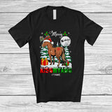 MacnyStore - Personalized Merry Kissmyass; Sarcastic Christmas Santa Reindeer Horse Ass; Farmer Family T-Shirt