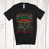 MacnyStore - Personalized Merry Lit-mas; Amusing Christmas Colorful Lights Sweater; Custom Name Family T-Shirt