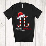 MacnyStore - Personalized Merry Pi-mas; Cool Christmas Pi Symbol Candy Canes; Custom Name Math Teacher T-Shirt