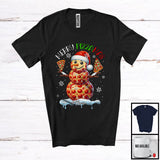 MacnyStore - Personalized Merry Pizzamas; Lovely Christmas Custom Name Santa Pizza Snowman; Baker T-Shirt