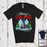 MacnyStore - Personalized Merry Scuba Diving; Fantastic Christmas Custom Name Santa Scuba Diving; Winter Outside T-Shirt