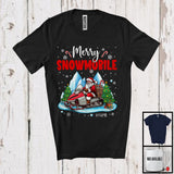 MacnyStore - Personalized Merry Snowmobile; Fantastic Christmas Custom Name Santa Snowmobile; Winter Outside T-Shirt