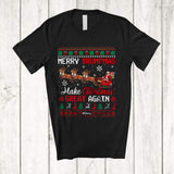 MacnyStore - Personalized Merry Trumpmas; Joyful Christmas Trump Sweater 2024; Custom Name Santa Sleigh T-Shirt