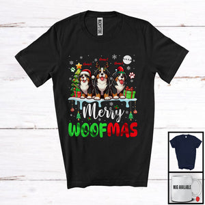 MacnyStore - Personalized Merry Woofmas; Awesome Christmas Custom Name Three Bernese Mountain; Snow T-Shirt