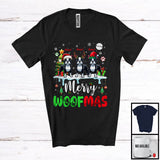 MacnyStore - Personalized Merry Woofmas; Awesome Christmas Custom Name Three Boston Terrier; Snow T-Shirt