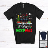 MacnyStore - Personalized Merry Woofmas; Awesome Christmas Custom Name Three Doberman Owner; Snow T-Shirt