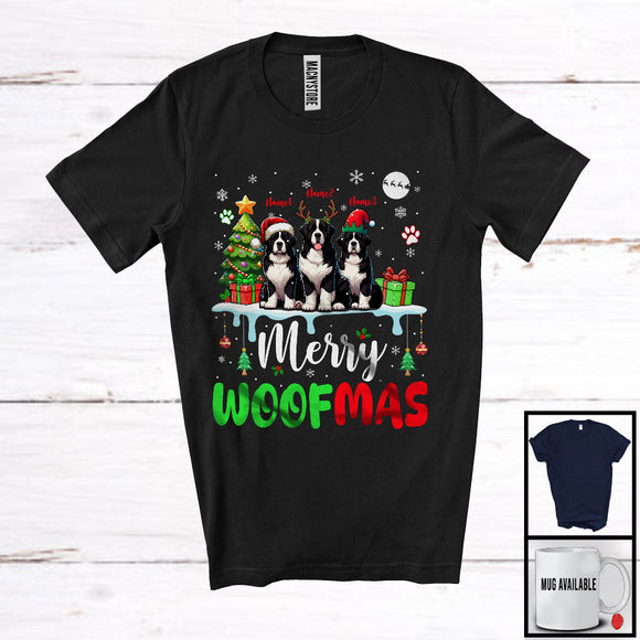 MacnyStore - Personalized Merry Woofmas; Awesome Christmas Custom Name Three Landseer Owner; Snow T-Shirt