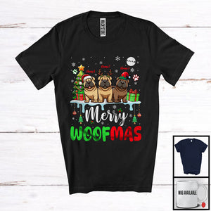 MacnyStore - Personalized Merry Woofmas; Awesome Christmas Custom Name Three Shar Pei Owner; Snow T-Shirt