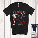 MacnyStore - Personalized Mom Est 2024, Lovely 4th Of July Custom Name Son Daughter On Tree, Family Patriotic T-Shirt