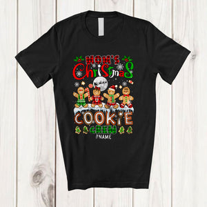 MacnyStore - Personalized Mom's Christmas Cookie Crew; Fantastic Plaid Gingerbread; Custom Name Family Baking T-Shirt