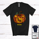 MacnyStore - Personalized Monkey In Plaid Pumpkin; Humorous Halloween Cosplay Will Animal; Custom Name T-Shirt