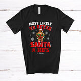 MacnyStore - Personalized Most Likely To Offer Santa A Ho's; Sarcastic Christmas Custom Name Afro Girl Adult Group T-Shirt