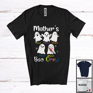 MacnyStore - Personalized Mother's Boo Crew, Adorable Halloween Custom Name Grandkids, Ghost Family T-Shirt