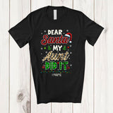 MacnyStore - Personalized My Aunt Did It; Wonderful Christmas Leopard Plaid Santa; Custom Name Family T-Shirt