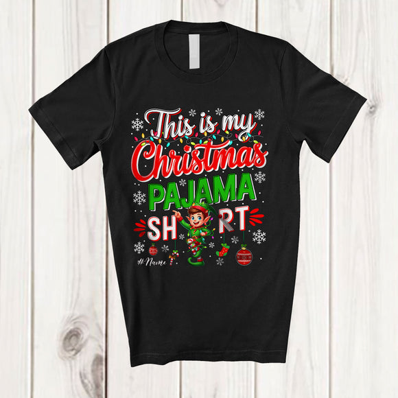 MacnyStore - Personalized My Christmas Pajama Shirt; Amusing Custom Name Elf X-mas; Family Group T-Shirt