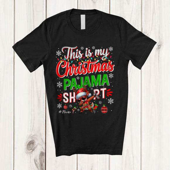 MacnyStore - Personalized My Christmas Pajama Shirt; Amusing Custom Name Reindeer X-mas; Family T-Shirt