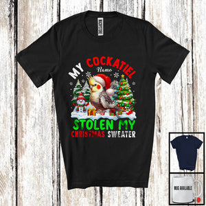 MacnyStore - Personalized My Cockatiel Stolen My Christmas Sweater; Lovely Custom Name Bird T-Shirt