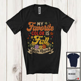 MacnyStore - Personalized My Favorite Color Is Fall, Wonderful Thanksgiving Custom Name Flowers, Family T-Shirt