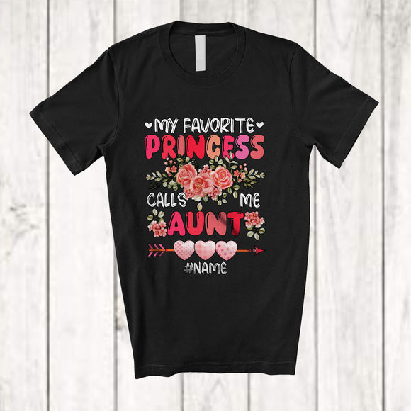 MacnyStore - Personalized My Favorite Princess Call Me Aunt; Lovely Mother's Day Flowers; Custom Name Family T-Shirt