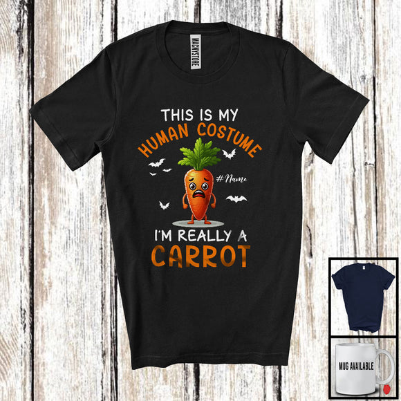 MacnyStore - Personalized My Human Costume Carrot; Joyful Halloween Custom Name Fruit; Vegan T-Shirt