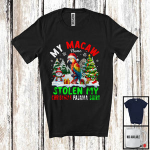 MacnyStore - Personalized My Macaw Stolen My Christmas Pajama Shirt; Lovely Custom Name Bird T-Shirt