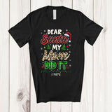 MacnyStore - Personalized My Mom Did It; Wonderful Christmas Leopard Plaid Santa; Custom Name Family T-Shirt