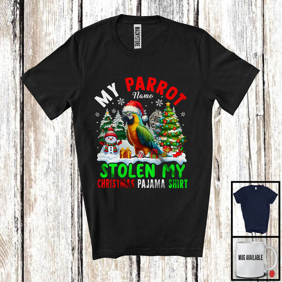 MacnyStore - Personalized My Parrot Stolen My Christmas Pajama Shirt; Lovely Custom Name Bird T-Shirt