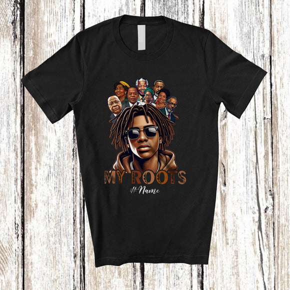 MacnyStore - Personalized My Roots; Wonderful Black History Month Custom Name Afro Men; Melanin African T-Shirt