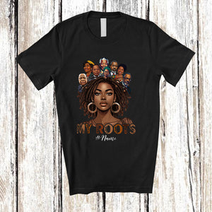 MacnyStore - Personalized My Roots; Wonderful Black History Month Custom Name Afro Women; Melanin African T-Shirt