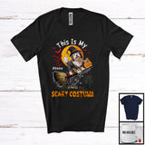 MacnyStore - Personalized My Scary Costume, Lovely Halloween Custom Name Bearded Collie, Witch Broom T-Shirt