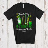 MacnyStore - Personalized My St Patrick's Day Pajama Shirt; Amusing Custom Name Bartender Shamrocks T-Shirt