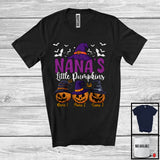 MacnyStore - Personalized Nana's Little Pumpkins; Scary Halloween Custom Name Witch; Family Group T-Shirt