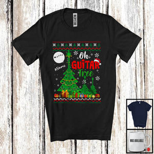 MacnyStore - Personalized Oh Guitar Tree; Joyful Christmas Sweater Tree Santa Guitar; Custom Name Guitarist T-Shirt